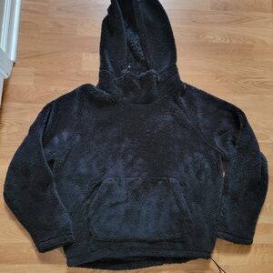 PINK Victoria's Secret Black Fleece Teddy Bear Hoodie Size Women's Medium